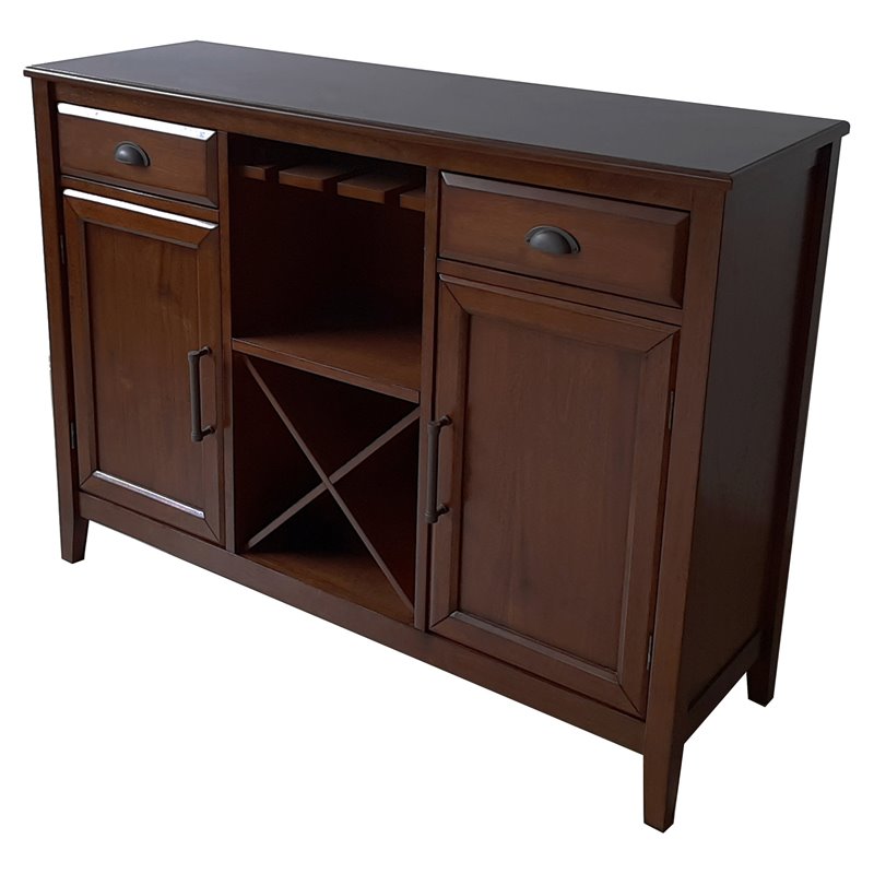 New Classic Furniture Bixby Traditional Solid Wood Server in Brown