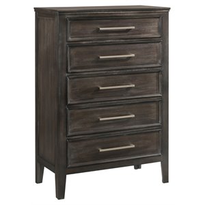 new classic furniture andover transitional solid wood chest in gray