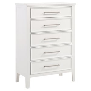new classic furniture andover transitional solid wood chest in white