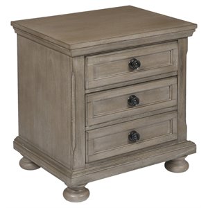 new classic furniture allegra solid wood youth nightstand in gray