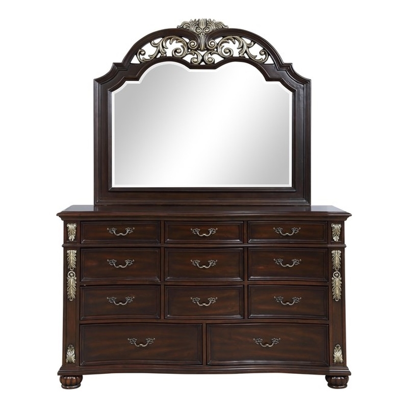 New Classic Furniture Maximus Solid Wood Dresser in Madeira Brown