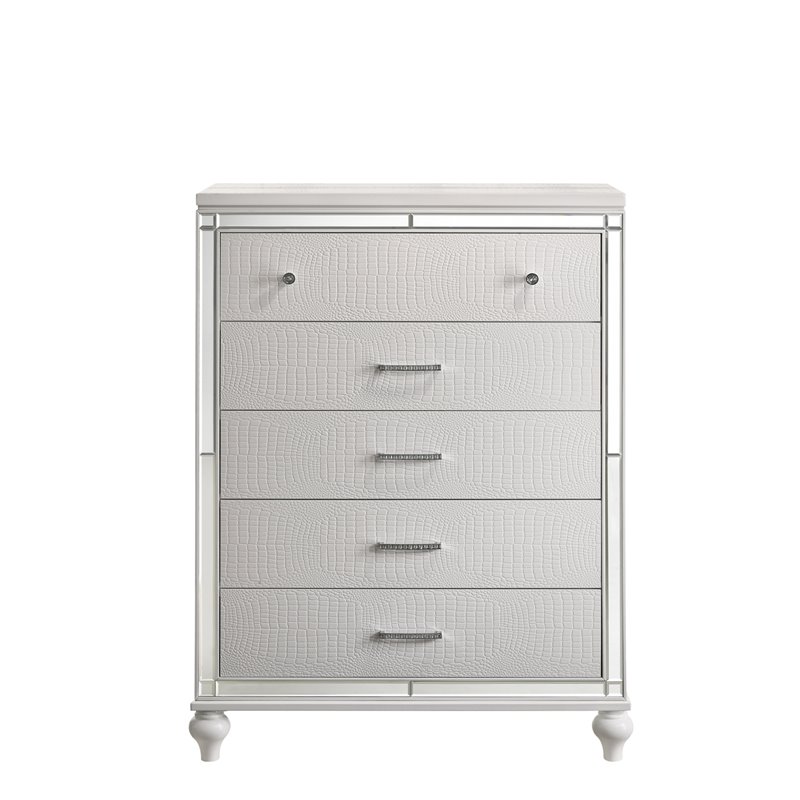 New Classic Furniture Modern Solid Wood Chest with Drawers in White