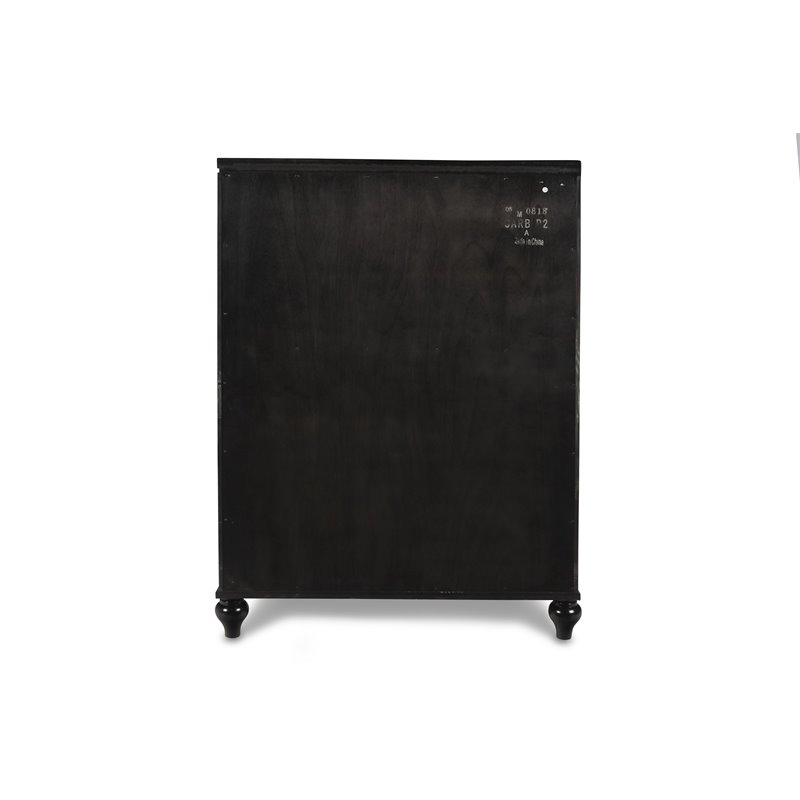 New Classic Furniture Modern Solid Wood Chest with Drawers in Black