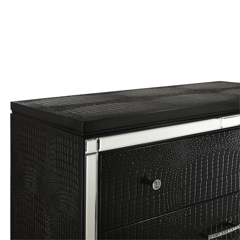 New Classic Furniture Modern Solid Wood Chest with Drawers in Black