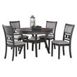 New Classic Furniture Gia 5-Piece Round Solid Wood Dining Set in Gray