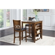New Classic Furniture Gia Solid Wood Counter Table w/ 2 Chairs in Brown