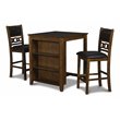 New Classic Furniture Gia Solid Wood Counter Table w/ 2 Chairs in Brown