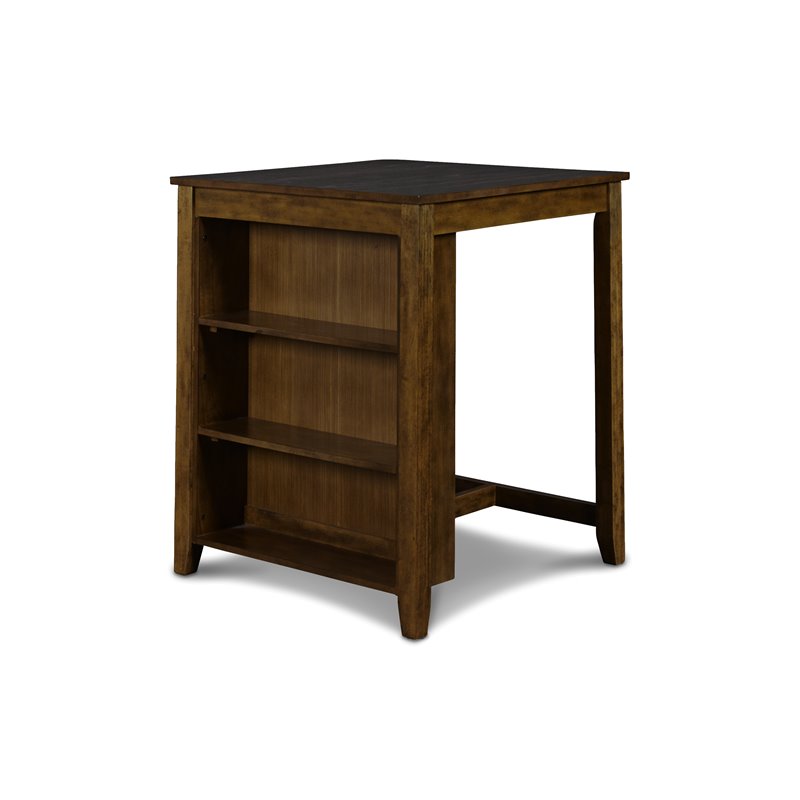 New Classic Furniture Gia Solid Wood Counter Table w/ 2 Chairs in Brown