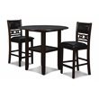 New Classic Furniture Gia Solid Wood Counter Drop Leaf Table w/ Chairs in Ebony