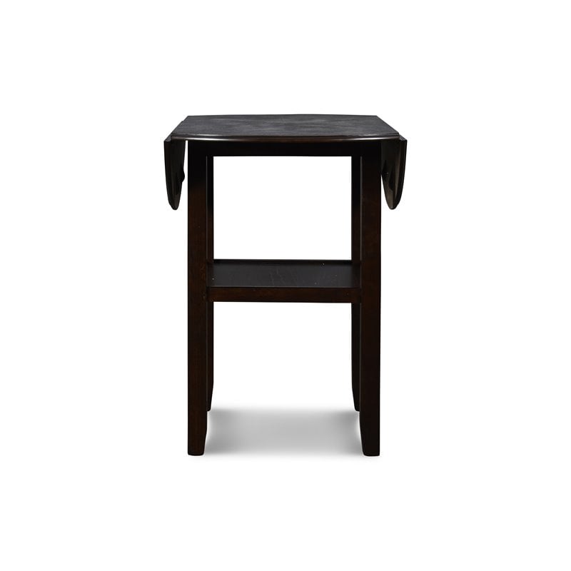 New Classic Furniture Gia Solid Wood Counter Drop Leaf Table w/ Chairs in Ebony