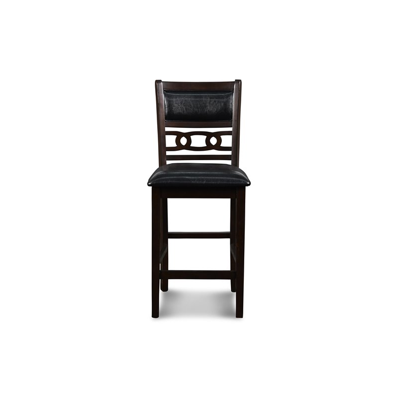 New Classic Furniture Gia Solid Wood Counter Drop Leaf Table w/ Chairs in Ebony