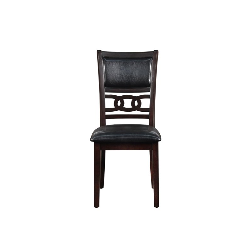 New Classic Furniture Gia Solid Wood Dining Drop Leaf Table w/ 2 Chairs in Ebony