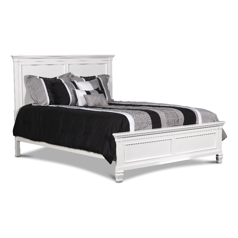 New Classic Furniture Tamarack Contemporary Solid Wood 5/0 Q Bed in White