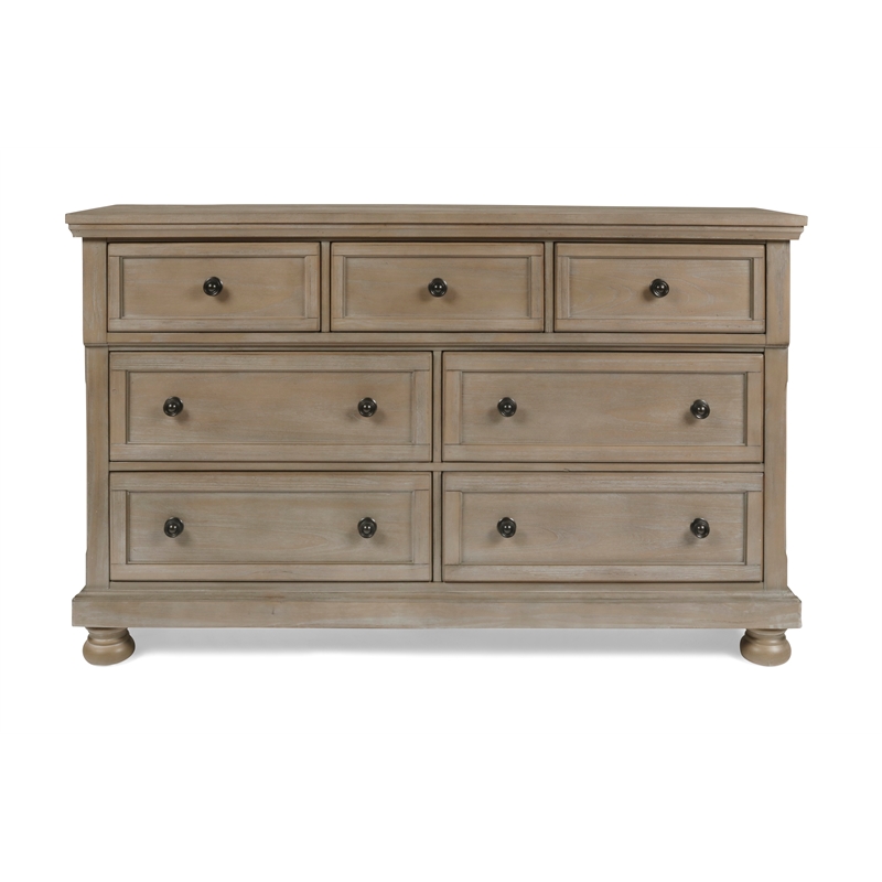 New Classic Furniture Allegra Solid Wood Engineered Wood Dresser in Pewter