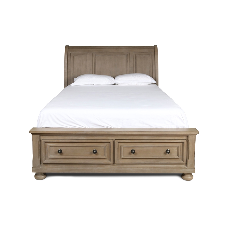 New Classic Furniture Allegra Solid Wood California King Bed in Pewter