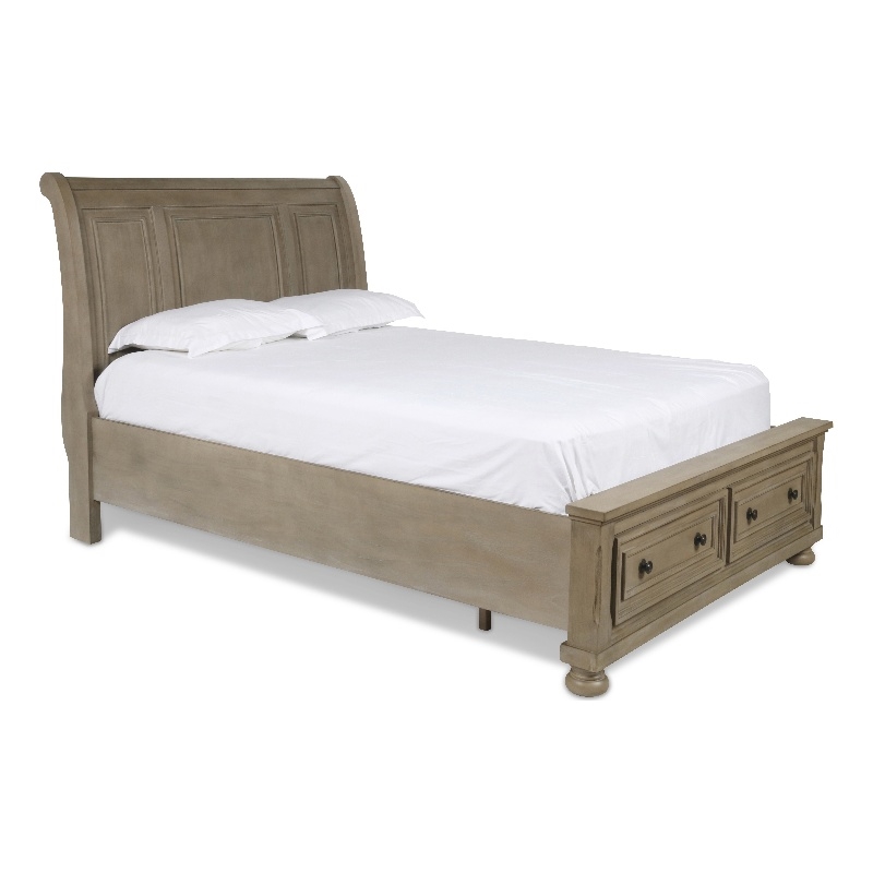 New Classic Furniture Allegra Solid Wood Engineered Wood King Bed in Pewter