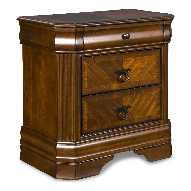 New Classic Furniture Sheridan Solid Wood Nightstand in Burnished Cherry