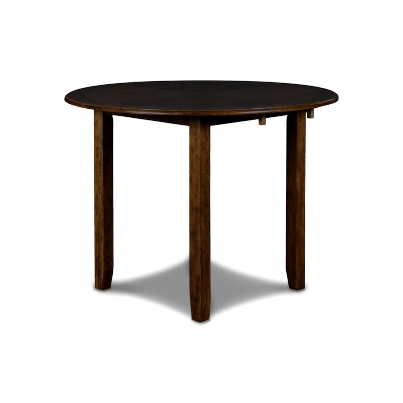 New Classic Furniture Gia Solid Wood Dining Drop Leaf Table W/2 Chairs in Brown