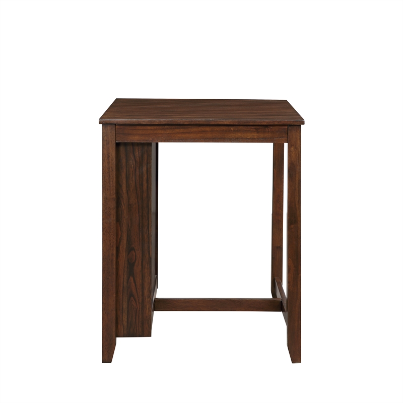 New Classic Furniture Gia Solid Wood Counter Table W/2 Chairs in Cherry Brown