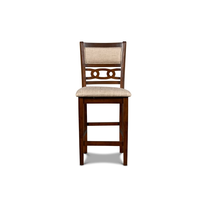 New Classic Furniture Gia Solid Wood Counter Chair in Cherry Brown (Set of 2)