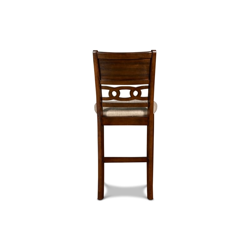 New Classic Furniture Gia Solid Wood Counter Chair in Cherry Brown (Set of 2)