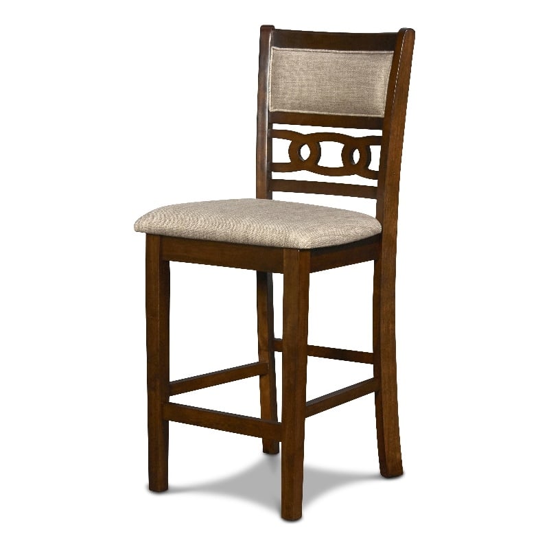 New Classic Furniture Gia Solid Wood Counter Chair in Cherry Brown (Set of 2)