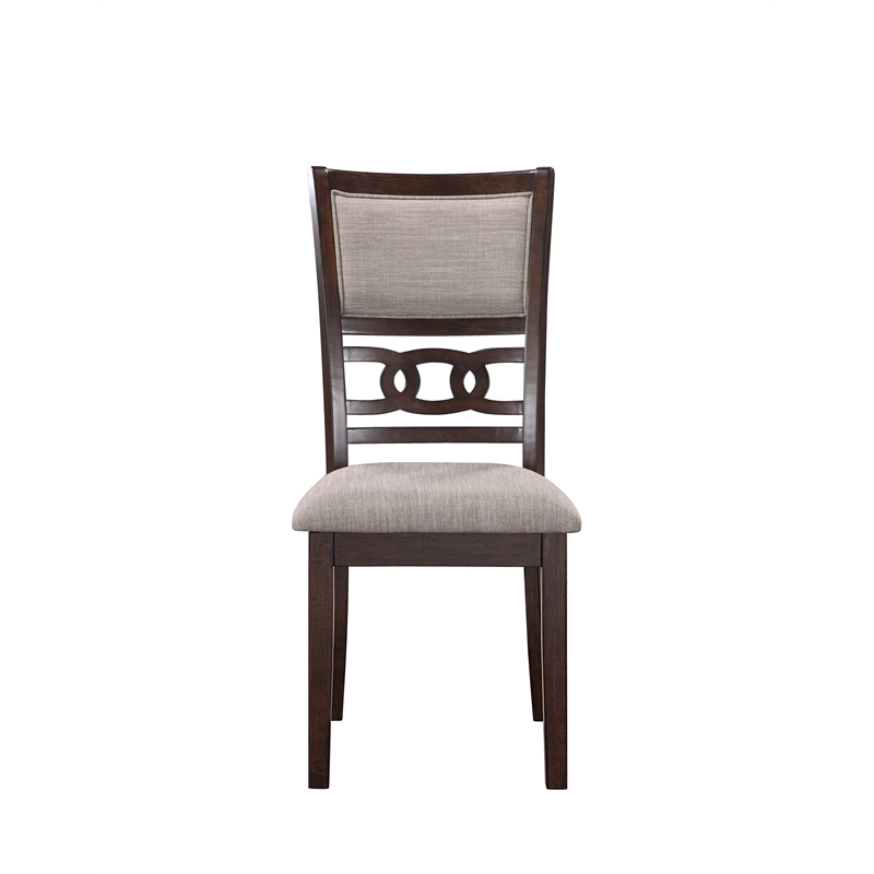 New Classic Furniture Gia Solid Wood Dining Chair in Cherry Brown (Set of 2)