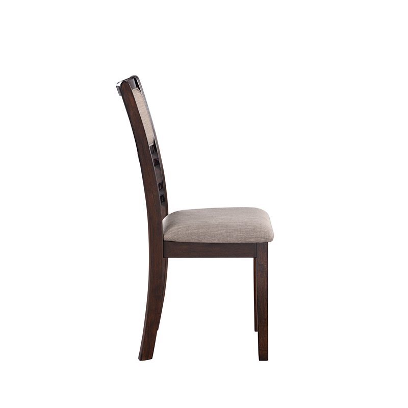 New Classic Furniture Gia Solid Wood Dining Chair in Cherry Brown (Set of 2)