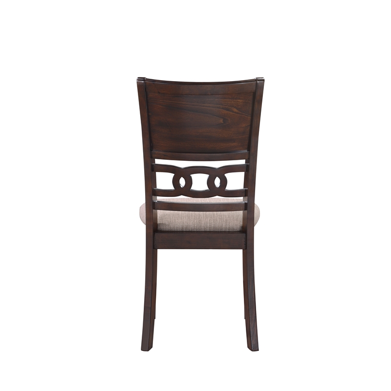 New Classic Furniture Gia Solid Wood Dining Chair in Cherry Brown (Set of 2)