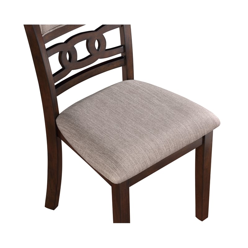 New Classic Furniture Gia Solid Wood Dining Chair in Cherry Brown (Set of 2)