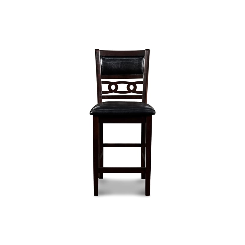 New Classic Furniture Gia Solid Wood Counter Chair in Ebony Black (Set of 2)