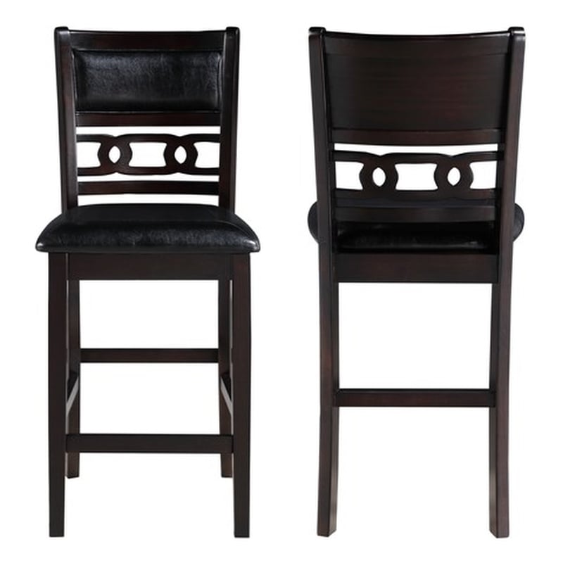 New Classic Furniture Gia Solid Wood Counter Chair in Ebony Black (Set of 2)