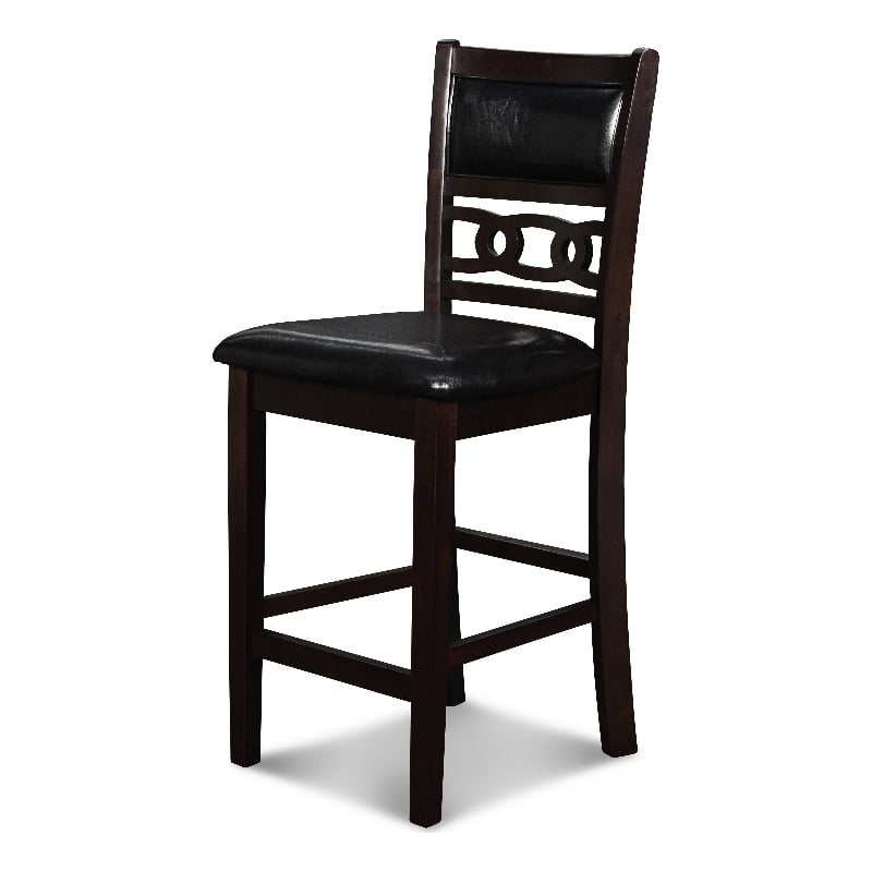 New Classic Furniture Gia Solid Wood Counter Chair in Ebony Black (Set of 2)