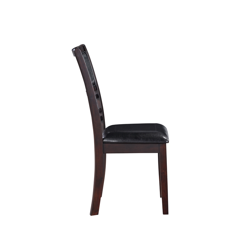 New Classic Furniture Gia Solid Wood Dining Chair in Ebony Black (Set of 2)