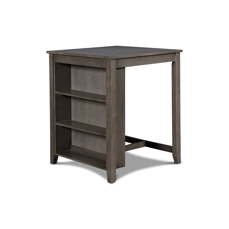 New Classic Furniture Gia Solid Wood Counter Table W/2 Chairs in Gray