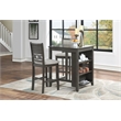 New Classic Furniture Gia Solid Wood Counter Table W/2 Chairs in Gray