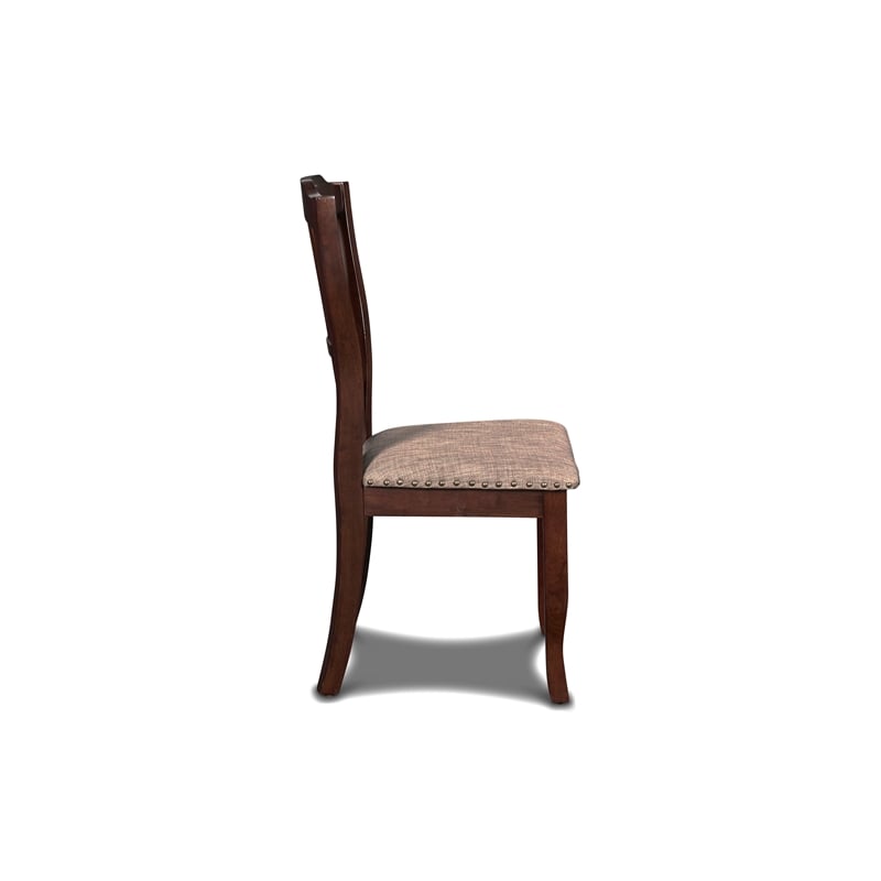 New Classic Furniture Bixby Solid Wood and Polyester Dining Chairs in Espresso