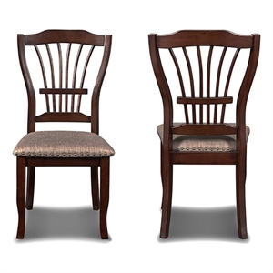 New Classic Furniture Bixby Solid Wood and Polyester Dining Chairs in Espresso
