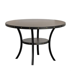 New Classic Furniture Crispin 48&quot Round Melamine Wood Dining Table in Gray