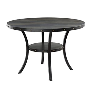 New Classic Furniture Crispin 48&quot Round Melamine Wood Dining Table in Gray