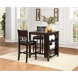 New Classic Furniture Gia Solid Wood Counter Table W/2 Chairs in Ebony Black
