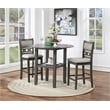 New Classic Furniture Gia Solid Wood Counter Drop Leaf Table W/2 Chairs in Gray