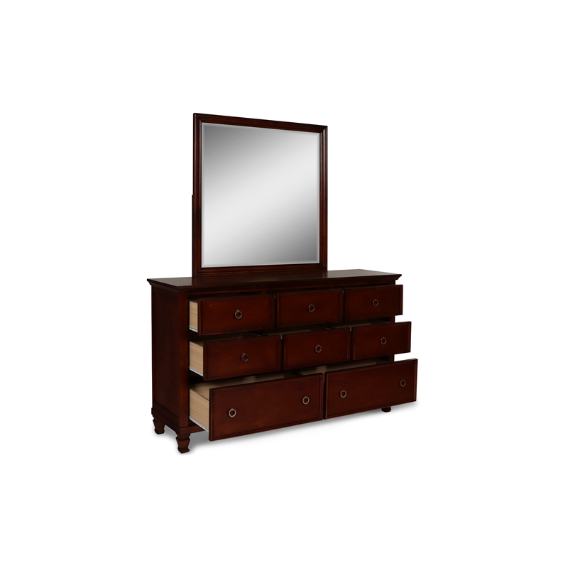 New Classic Furniture Tamarack 5-Piece Solid Wood 5/0 Q Bedroom Set in Cherry