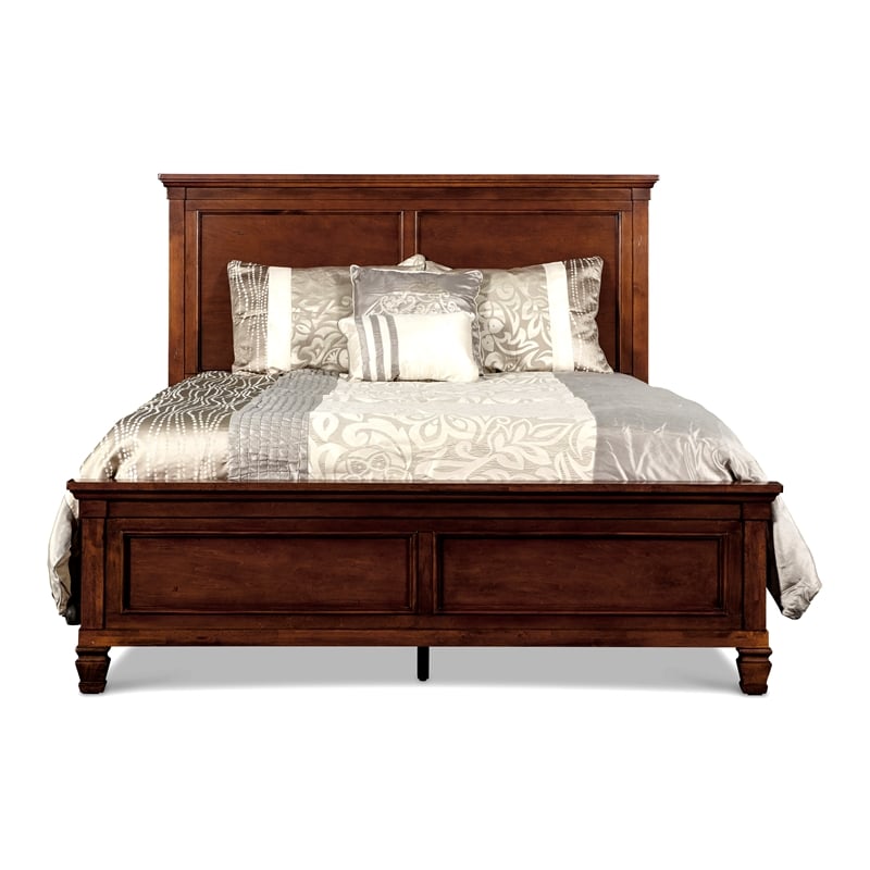 New Classic Furniture Tamarack 5-Piece Solid Wood 5/0 Q Bedroom Set in Cherry