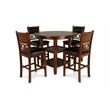 New Classic Furniture Gia 5-Piece Transitional Wood Dining Set in Brown