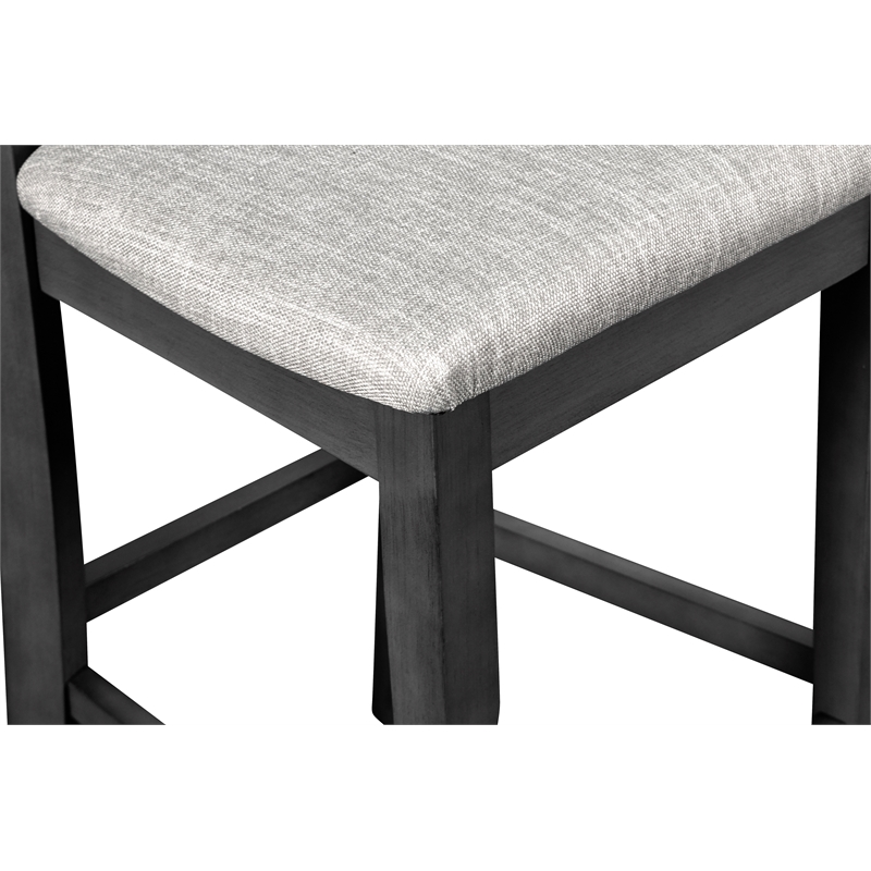 New Classic Furniture Gia 5-Piece Transitional Wood Dining Set in Gray