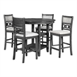 New Classic Furniture Gia 5-Piece Transitional Wood Dining Set in Gray