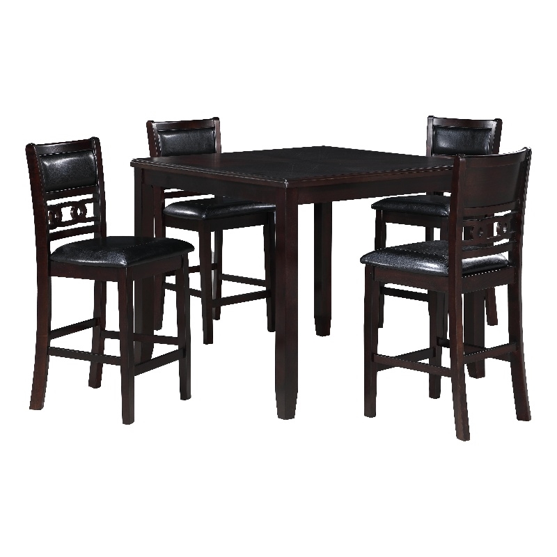 New Classic Furniture Gia 5-Piece Transitional Wood Counter Set in Ebony