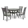 New Classic Furniture Mitchell 5-Piece Transitional Wood Dining Set in Gray