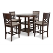 New Classic Furniture Mitchell 5-Piece Transitional Wood Counter Set in Cherry